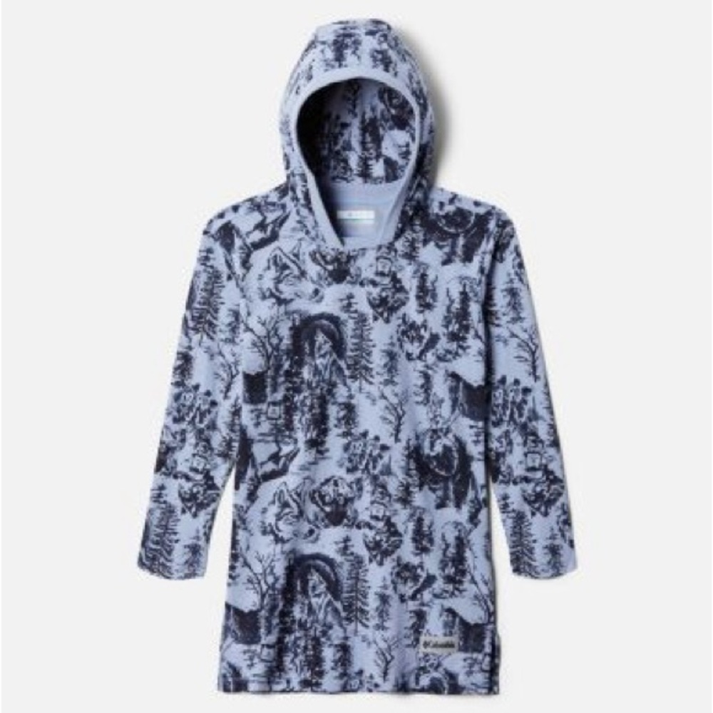 NWOT Columbia Lodge hooded tunic. Blue wolf full moon. Large 14-16